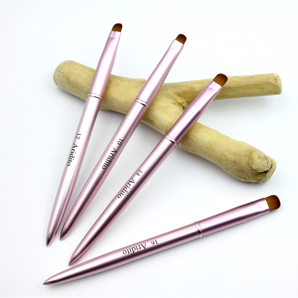Pink Metal French Nail Brush Set(4Pcs)