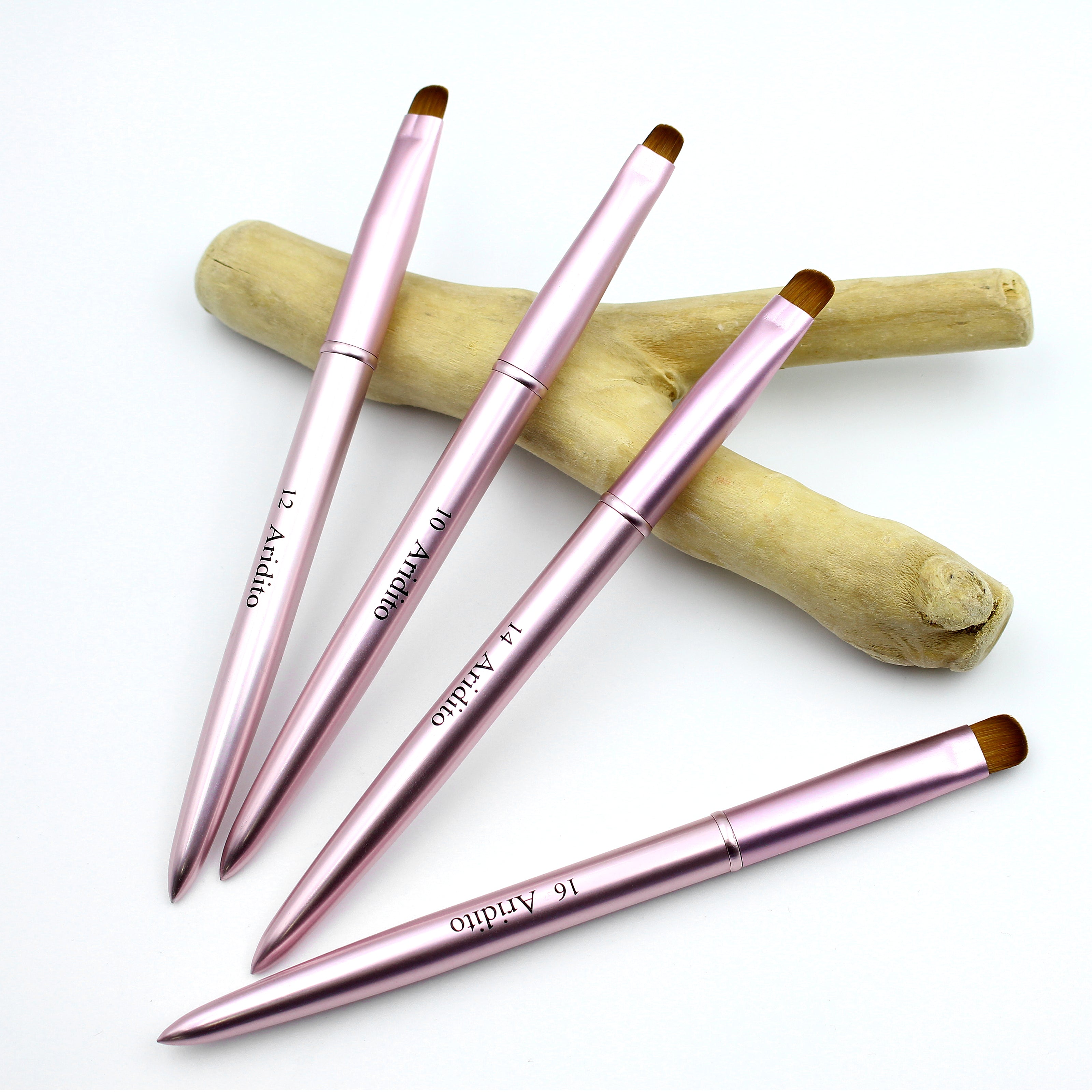Pink Metal French Nail Brush Set(4Pcs)
