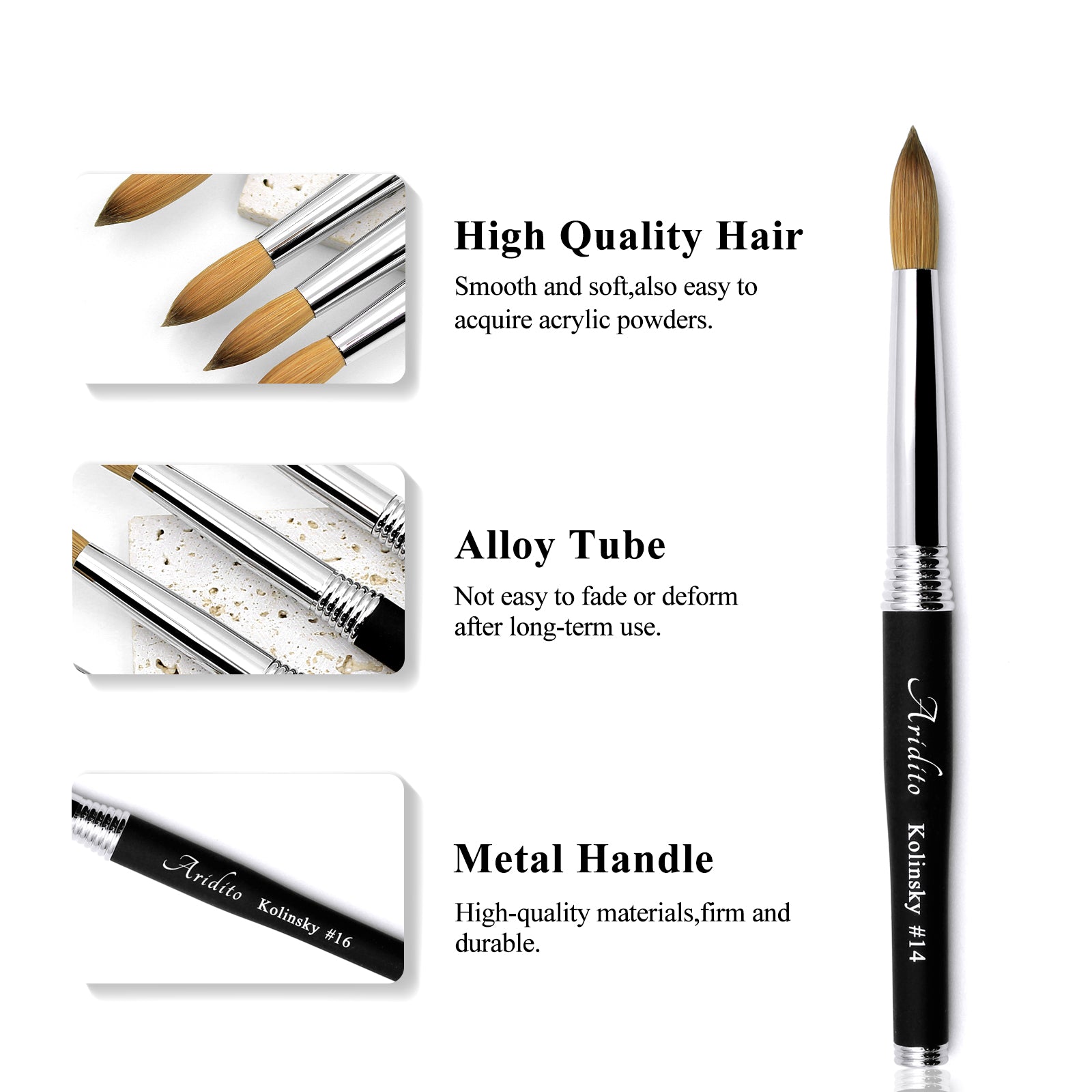 Kolinsky Acrylic Nail Brush（Black）