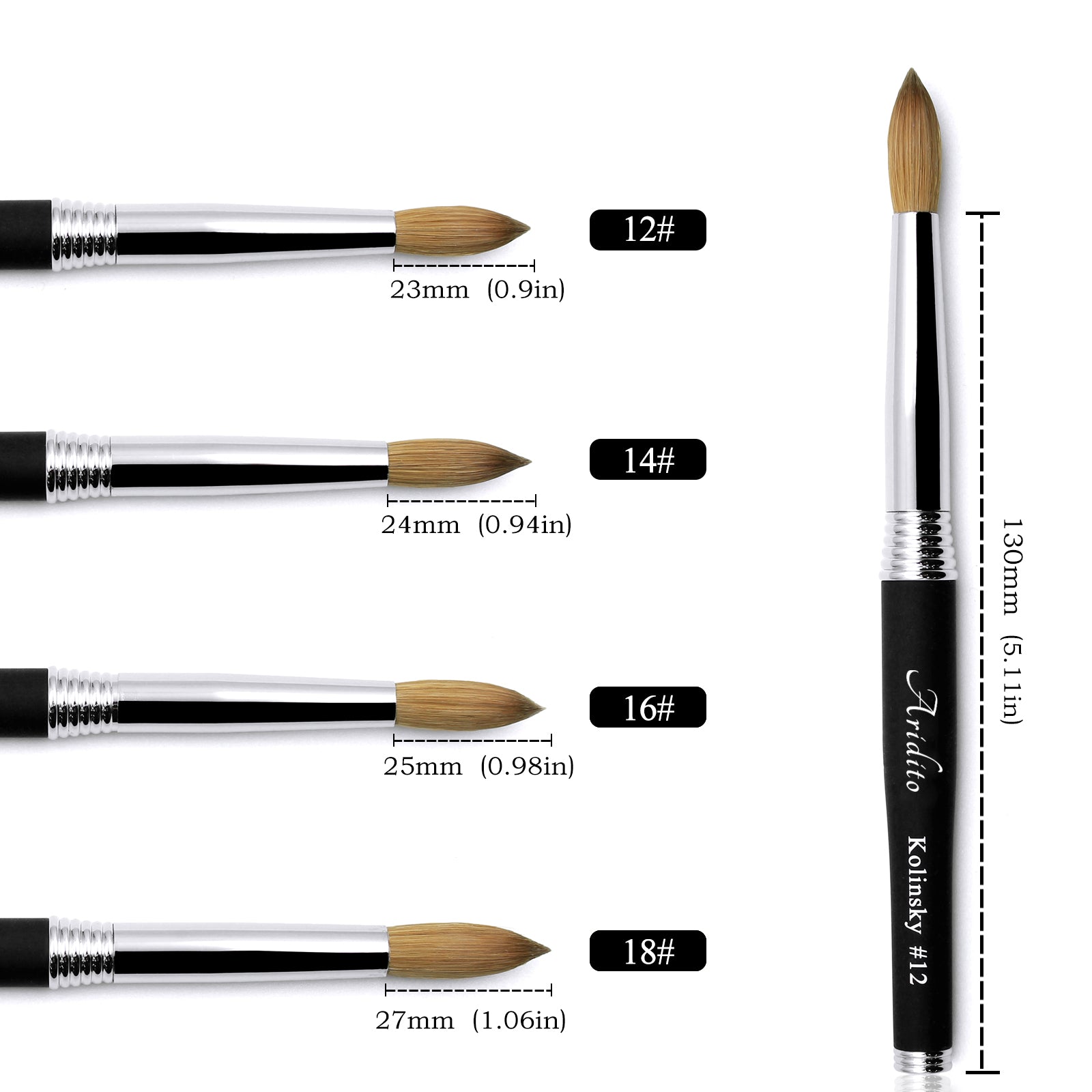 Kolinsky Acrylic Nail Brush（Black）