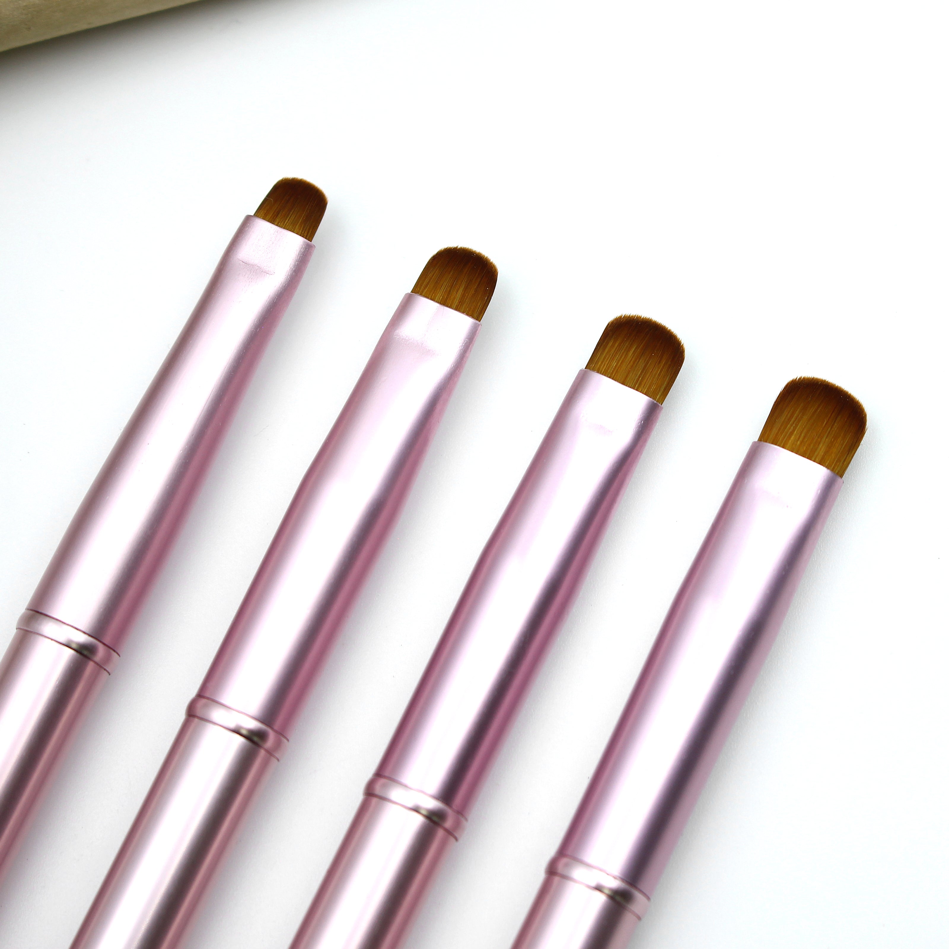 Pink Metal French Nail Brush Set(4Pcs)