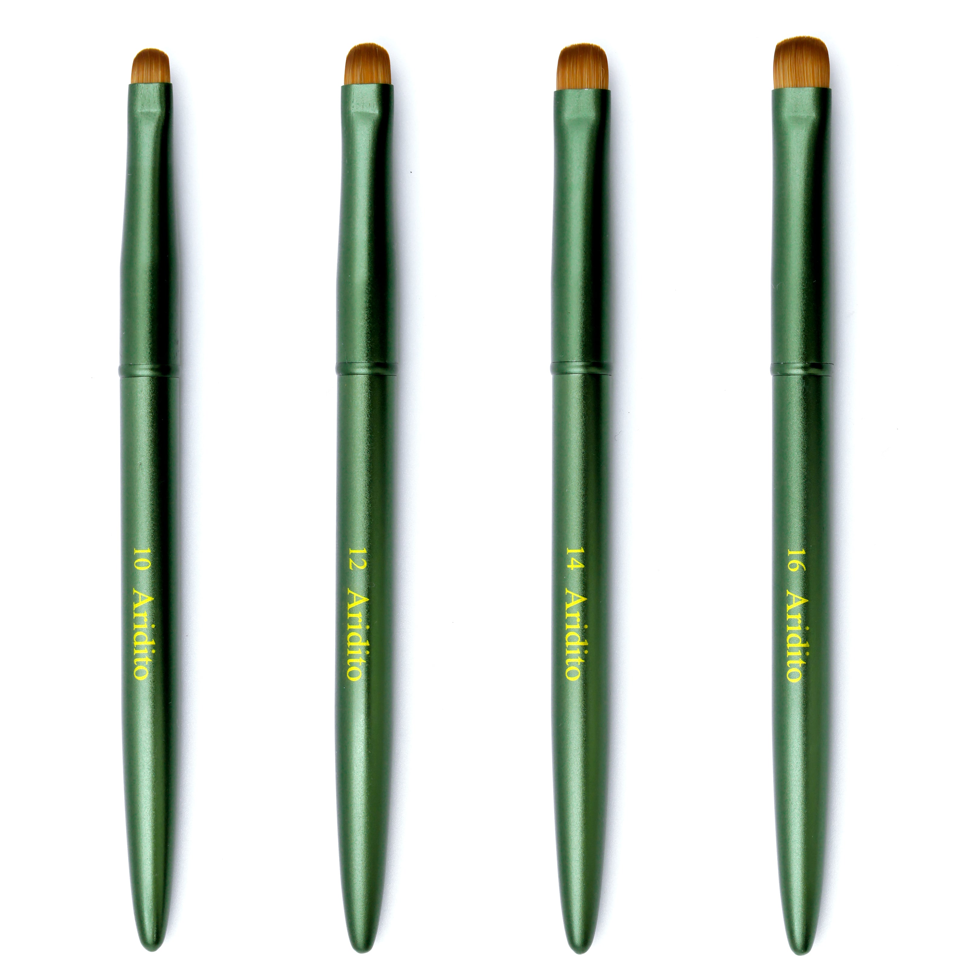 Green Metal French Nail Brush Set (4Pcs)