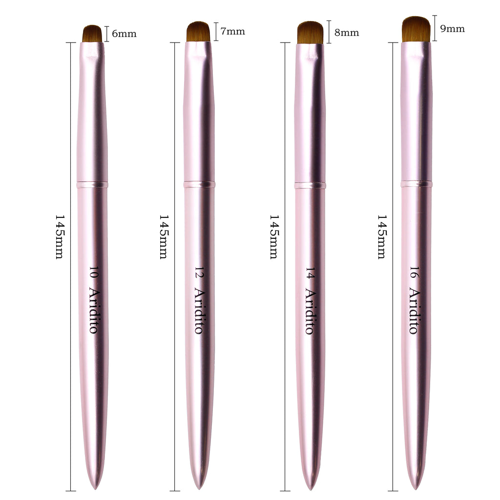 Pink Metal French Nail Brush Set(4Pcs)