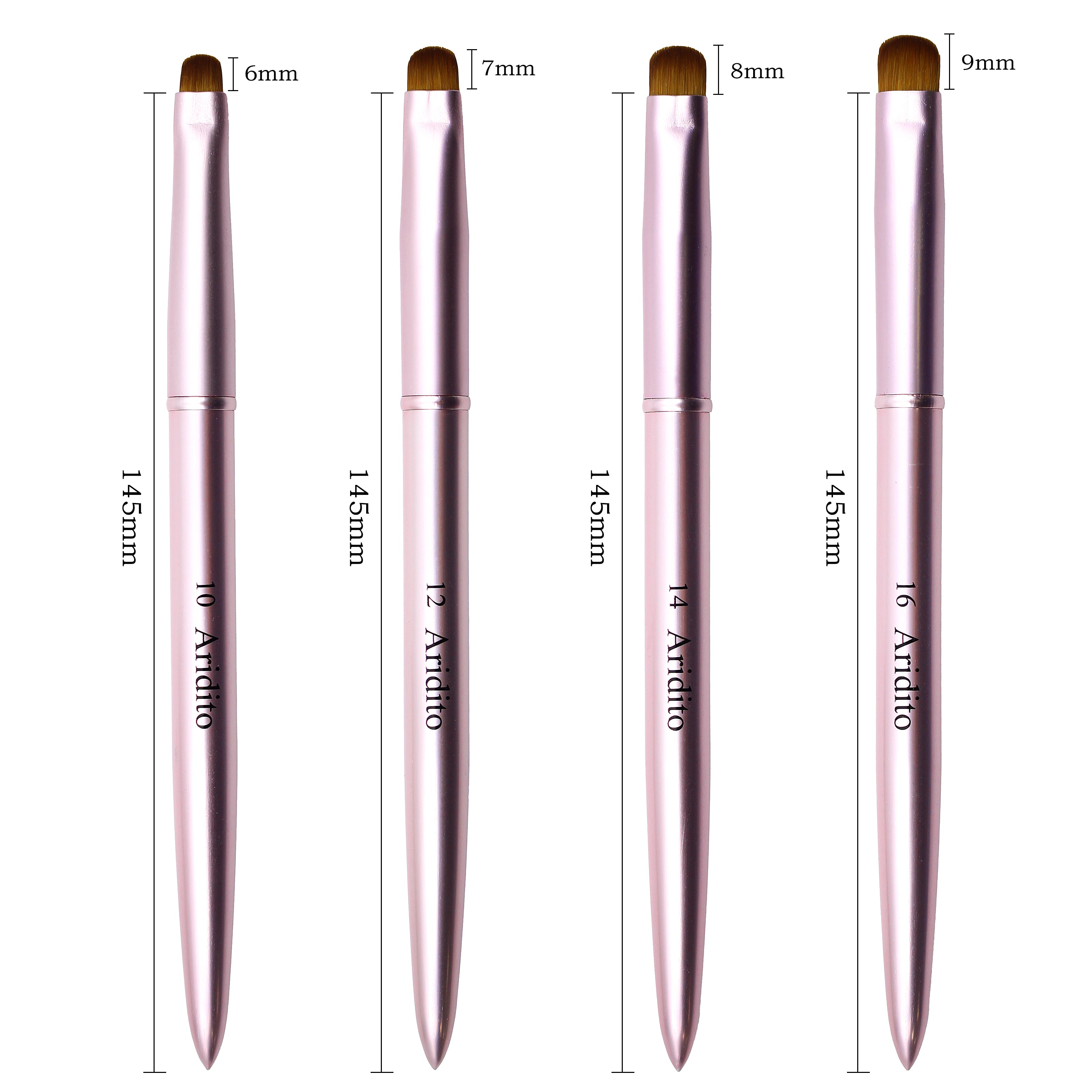 Pink Metal French Nail Brush Set(4Pcs)