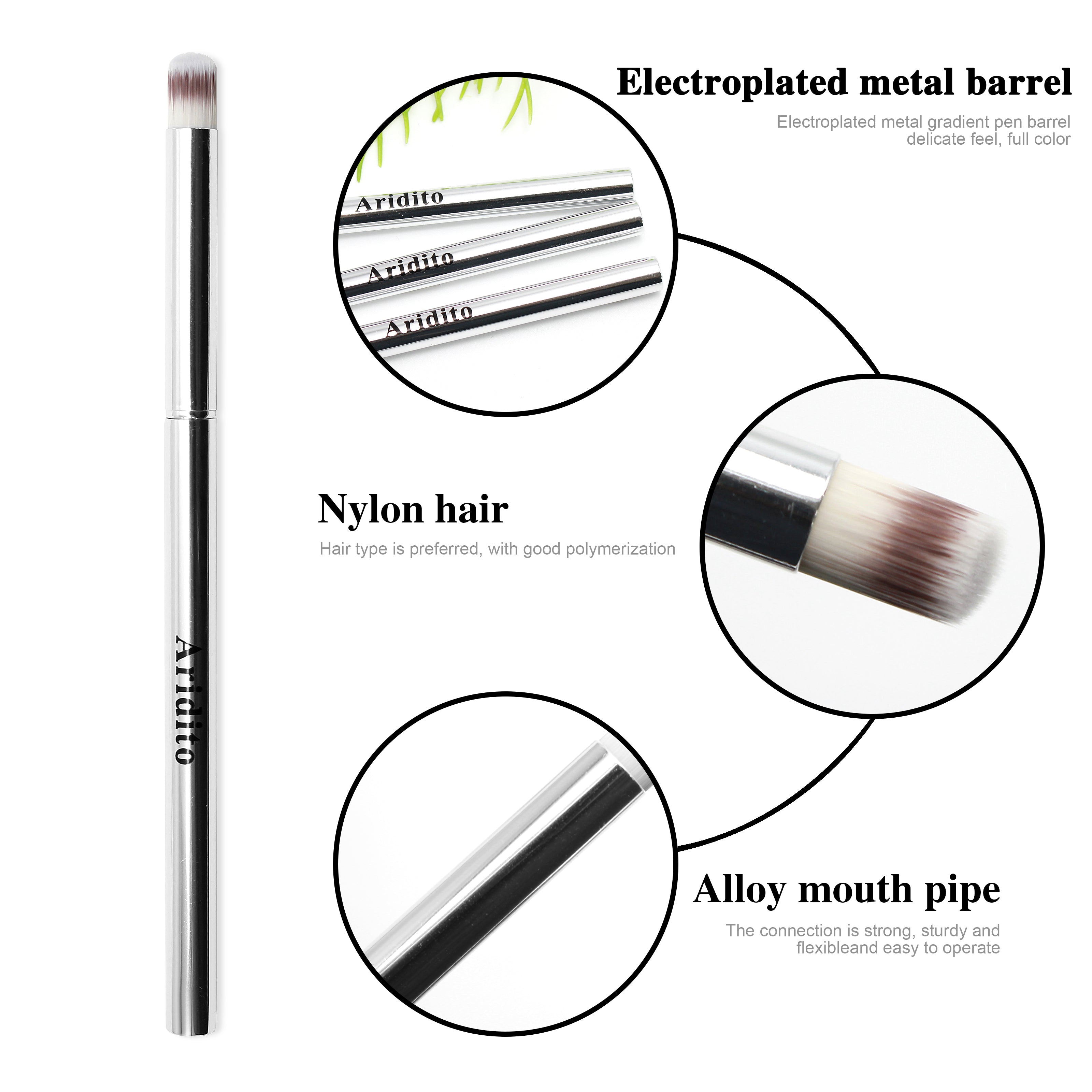 Silver Gradient Nail Art Brush Set(3pcs)